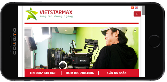 Website Vietstarmax thiết kế cho mobile