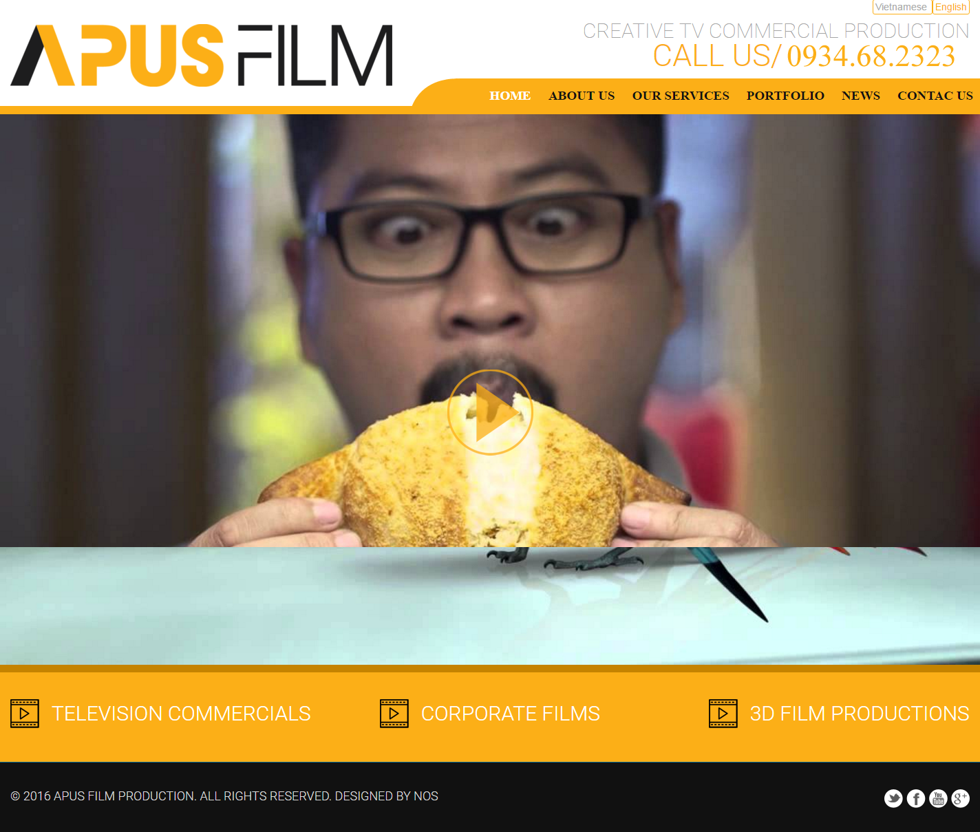 Giao diện website apusfilm với thiết kế hiển thị trên máy tính