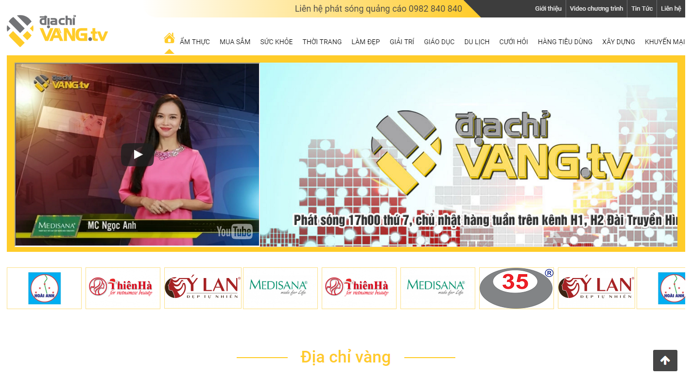 thiết kế website diachivang.tv
